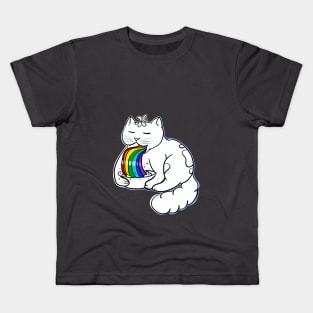 Rainbow puking cat Kids T-Shirt